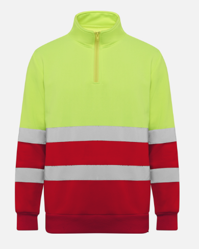 Sudadera media cremallera de alta visibilidad