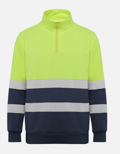 Sudadera media cremallera de alta visibilidad