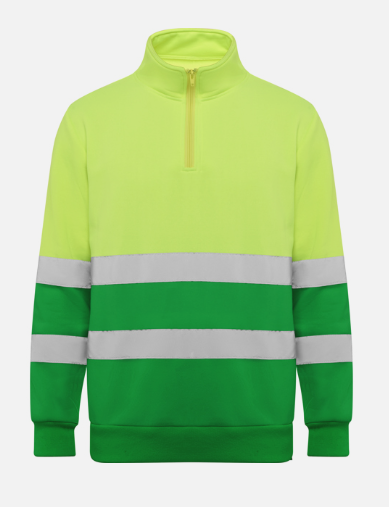 Sudadera media cremallera de alta visibilidad