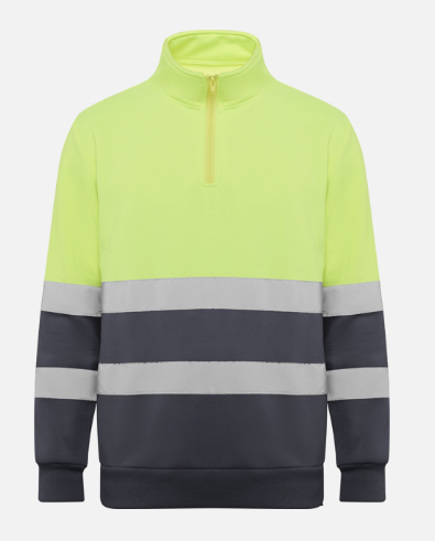 Sudadera media cremallera de alta visibilidad