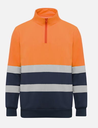 Sudadera media cremallera de alta visibilidad